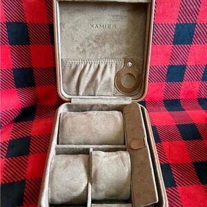 Travel Watch/Jewelry Case with AirTag Holder & Combination Lock